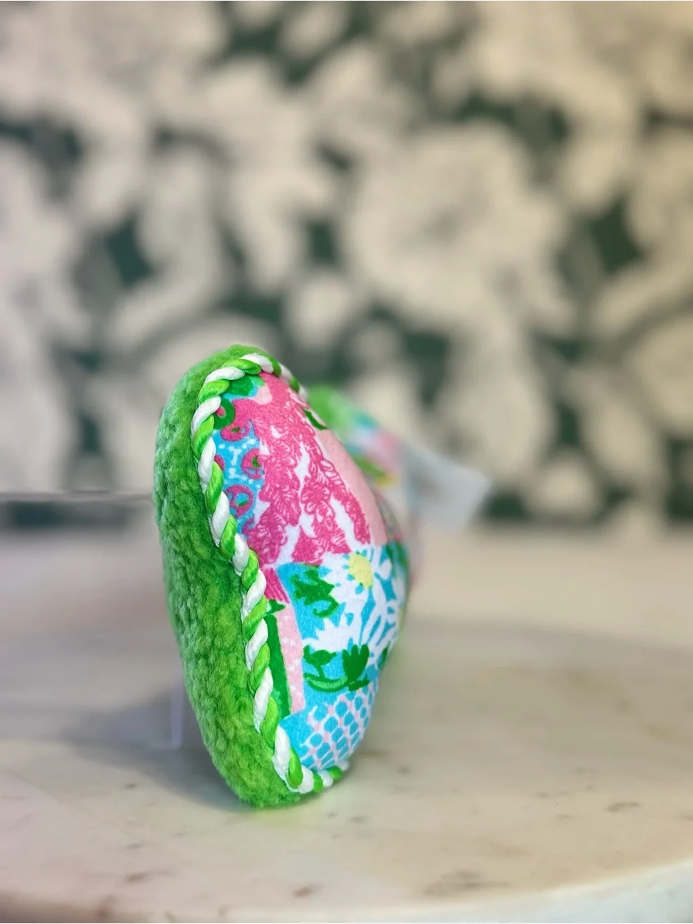 Lilly Pulitzer Pink Blue Green Patchwork Dog Toy NWT